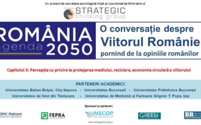 IUNIE 2022 – Sondaj de opinie Proiect: AGENDA ROMÂNIA 2050. O conversație despre viitorul României;  Capitolul 3:  Percepția cu privire la protejarea mediului, reciclare, economia circulară a viitorului