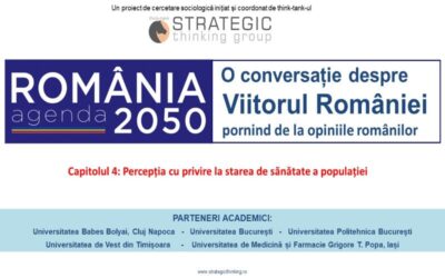 IULIE 2022 – Sondaj de opinie. Proiect: AGENDA ROMÂNIA 2050. O conversație despre viitorul României; Capitolul 4:  Percepția cu privire la starea de sănătate a populației